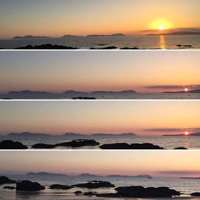 playas con puesta de sol Galicia
