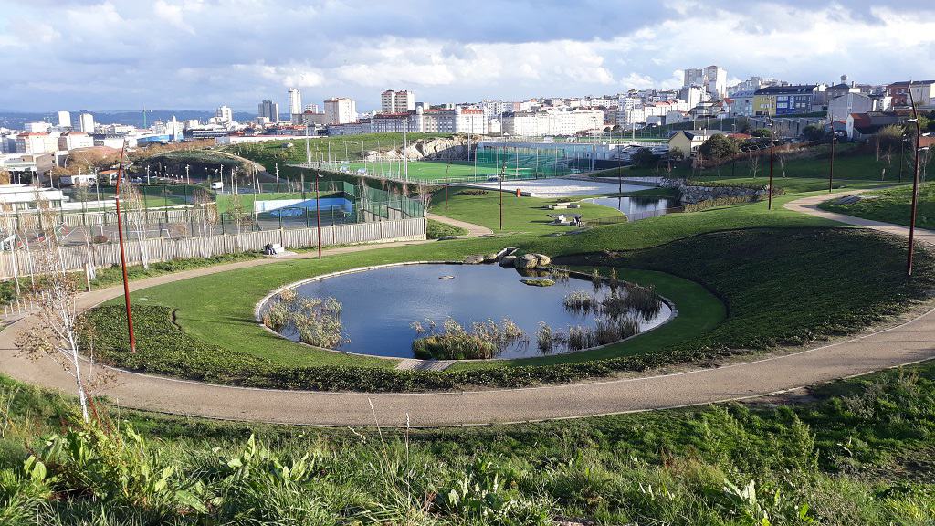 El parque Adolfo Suárez, en San Pedro de Visma (A Coruña)