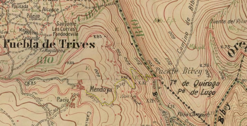 Mapa antiguo Trives